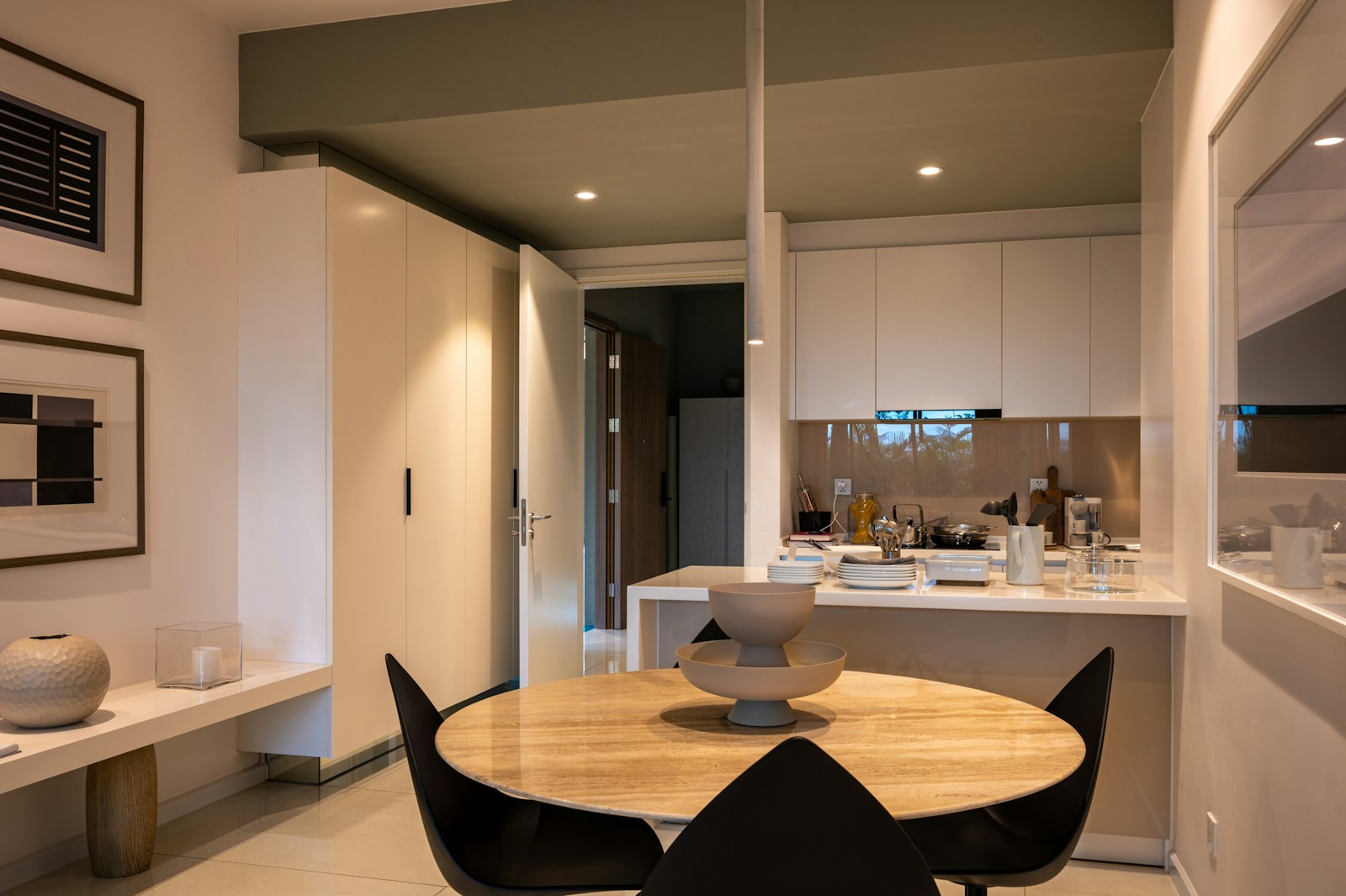 white ceramic sink near brown wooden table